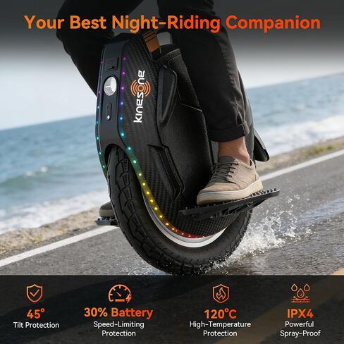 King Song 16XPro Electric Unicycle, 87-99mi Long Range & 4600W Peak Motor, UL2272 Certified Smart Electric Monowheel for Self-Balancing Unicycle for Adults Teens Commuting (Black) in Kuwait