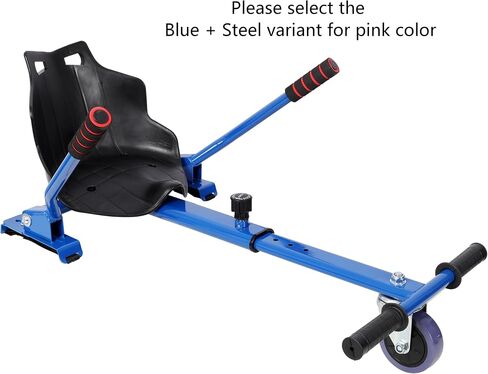 Hoverboard Seat Attachment, Adjustable Go Kart Conversion Kit with 360 Swivel Wheel, Universal Hover Cart Frame Fit 6.5"/8"/10" Hoverboard (Pink) in Kuwait
