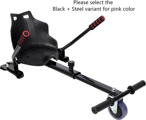 Hoverboard Seat Attachment, Adjustable Go Kart Conversion Kit with 360 Swivel Wheel, Universal Hover Cart Frame Fit 6.5"/8"/10" Hoverboard (Pink) in Kuwait