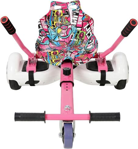 Hoverboard Seat Attachment, Adjustable Go Kart Conversion Kit with 360 Swivel Wheel, Universal Hover Cart Frame Fit 6.5"/8"/10" Hoverboard (Pink) in Kuwait