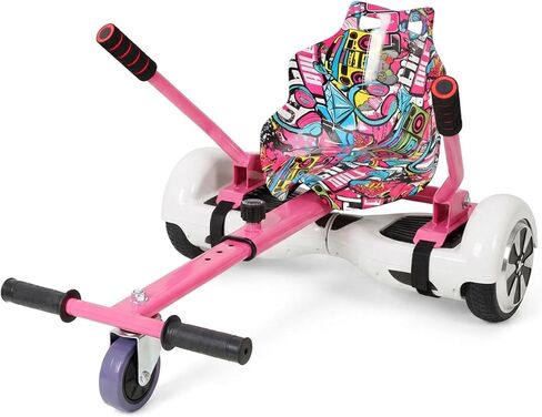 Hoverboard Seat Attachment, Adjustable Go Kart Conversion Kit with 360 Swivel Wheel, Universal Hover Cart Frame Fit 6.5"/8"/10" Hoverboard (Pink) in Kuwait