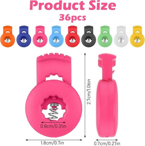Andibro 36 Pcs Glove Locks Baseball, Nylon Baseball Glove Lace Locks for Secure Fit, Never Need Tying Knots Again (9 Assorted Colors, 4 Each) in Kuwait