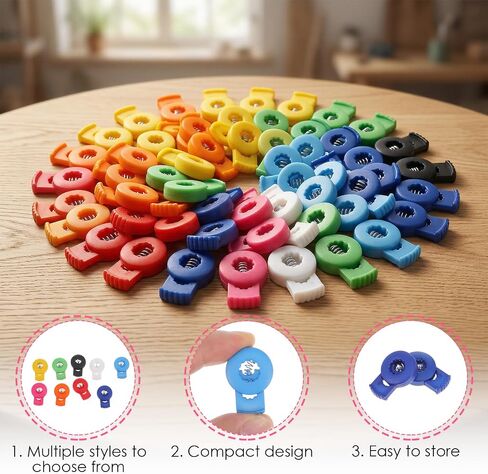 Andibro 36 Pcs Glove Locks Baseball, Nylon Baseball Glove Lace Locks for Secure Fit, Never Need Tying Knots Again (9 Assorted Colors, 4 Each) in Kuwait