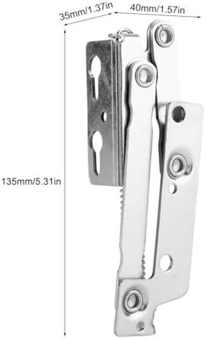 2PCS 80 Degree Foldable Spring Hinge - Folding Lifting Bracket for Sofa Bed, Cabinet Doors & Furniture Storage in Kuwait
