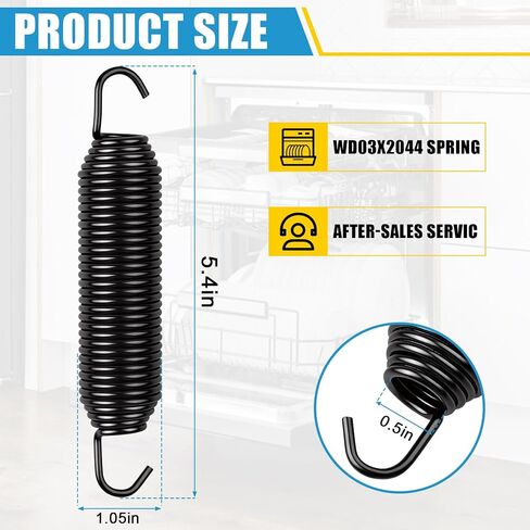WD03X20446 Dishwasher Door Spring Compatible with GE Hotpoint, Haier,RCA and Selected Kenmore Dishwashers, Replace WD03X10037 AP5803622,GDF540HSD0SS,3028346,PS8768365 (2 pcs) in Kuwait