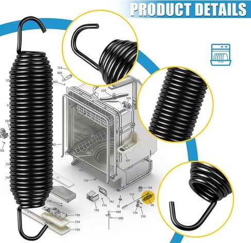 WD03X20446 Dishwasher Door Spring Compatible with GE Hotpoint, Haier,RCA and Selected Kenmore Dishwashers, Replace WD03X10037 AP5803622,GDF540HSD0SS,3028346,PS8768365 (2 pcs) in Kuwait