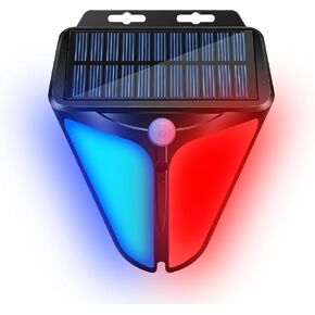 Aolyty Solar Strobe Warning Lights 90DB Alarm Outdoor,4 Working Modes Solar Power Motion Sensor Alarm Light,IP65 Waterproof Security Siren Light for Pasture,Home,Farm,Barn,Villa,Yard in Saudi Arabia