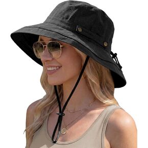Sun Hats for Women, Wide Brim Beach Hat, Linen Cotton, UPF 50+, Breathable Packable, Gardening Hiking Travel in Kuwait