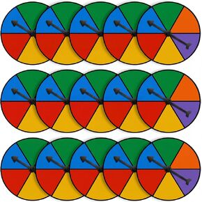 Chivao 10 Sets Colorful Game Spinner Wheel Blank Erasable Math Game Spinner Board with Plastic Rotating Arrows for Prizes in Kuwait