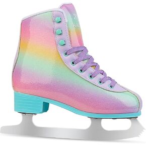 Premium Leather Womens/Girls Figure Ice Skates - Memory Foam Collar Beginner Youth Ice Skates with Stainless Steel Blade, Women Size 5 6 7 8 9 10 in Saudi Arabia