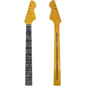 VetimobatoYellow Paint Maple Electric Guitar Neck 6 String - 20 Fret 25.5" Replacement Neck with Rosewood Fretboard, 42mm Nut Width, Big F Headstock- Bolt-On Unfinished DIY Guitar Parts in Saudi Arabia