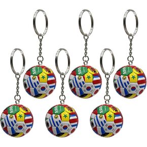 6pcs National Flags Football Keychain, World Cup Soccer Ball Key Chain, Sports Souvenir Carnival Reward Keychains Soccer Ball Hanging for Cars Party gifts Sports Ball Keychain in Saudi Arabia