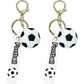 3D Mini Soccer Ball Keychain, Classic Football Pendant for Backpack Keys, Sports Lover Gift for Men Women, Souvenir，2 Pack in Saudi Arabia