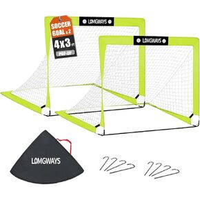 LOMGWAYS Soccer Goal for Kids + Youth with Carry Bag for Practice & Games | Indoor+Outdoor Use| Easy Set Up| Multiple Sizes| Portable|Great for Kids|for all skill levels| Secure Anchoring in Kuwait