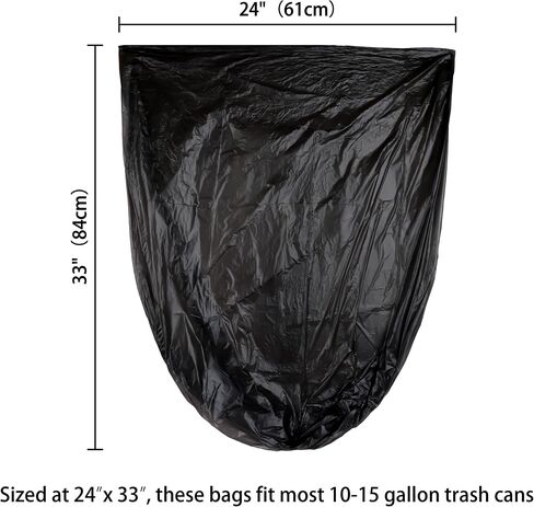 أكياس قمامة سوداء من Typlastics، 10-15 جالون، عدد 1000، 24 بوصة × 33 بوصة، أكياس قمامة عالية الكثافة للحمام والمطبخ والمكتب والصناعية والتجارية والنظافة والبلدية وإعادة التدوير in Kuwait
