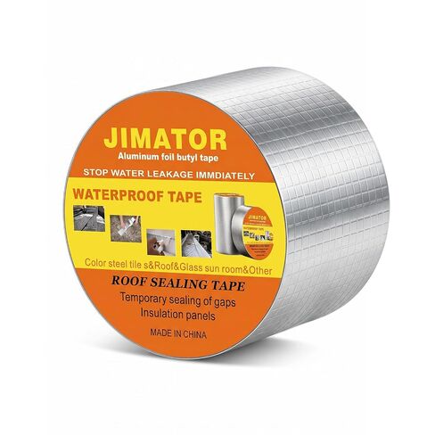 Butyl Waterproof Tape, 2 inch x16 feet Aluminum Foil Tape, Butyl Sealant Tape for RV Roofs, Boats, and Pipes, and for Glass & EPDM Roof Leak Patching, Silver in Kuwait
