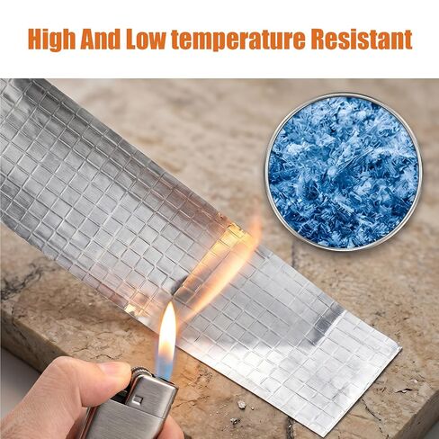 Butyl Waterproof Tape, 2 inch x16 feet Aluminum Foil Tape, Butyl Sealant Tape for RV Roofs, Boats, and Pipes, and for Glass & EPDM Roof Leak Patching, Silver in Kuwait