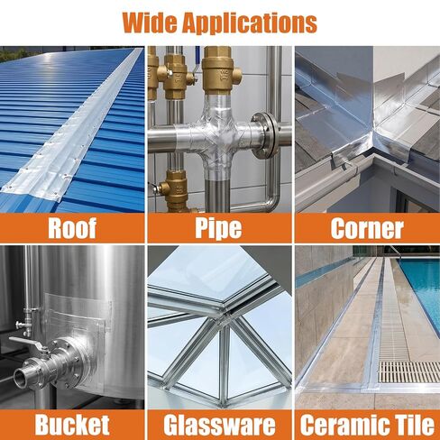 Butyl Waterproof Tape, 2 inch x16 feet Aluminum Foil Tape, Butyl Sealant Tape for RV Roofs, Boats, and Pipes, and for Glass & EPDM Roof Leak Patching, Silver in Kuwait