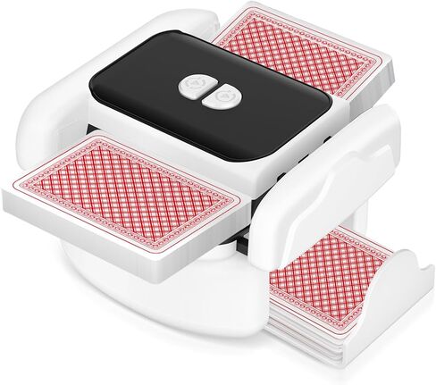 Automatic Card Shuffler for 1-2 Decks, One-Click Shuffling and Manual Mode, Portable Rechargeable (2600mAh) – Compatible with Poker, UNO, Bridge, Spades, Card Games for Dad Gifts in Kuwait