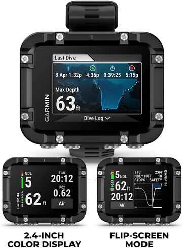Garmin Descent X30، كمبيوتر الغوص القوي، نظام تحديد المواقع السطحي، أزرار التحكم، شاشة ملونة نابضة بالحياة مقاس 2.4 بوصة، عمر بطارية يصل إلى 30 ساعة مع حزمة Wearable4U PowerBank in Kuwait