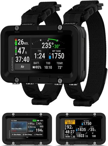 Garmin Descent X50i، كمبيوتر غوص ممتاز، شاشة لمس 3 بوصات، تصنيف غوص 20 ATM، أزرار مقاومة للتسرب، نظام تحديد المواقع السطحي، بوصلة غوص مع حزمة بنك الطاقة Wearable4U in Kuwait