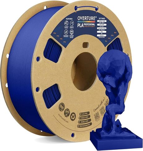 OVERTURE PLA Plus (PLA+) Filament 1.75mm, Stronger & More Durable, Professional Toughness 3D Printer Filament 1kg (2.2lbs), High Precision +/- 0.02mm, Tangle-Free (Black) in Kuwait