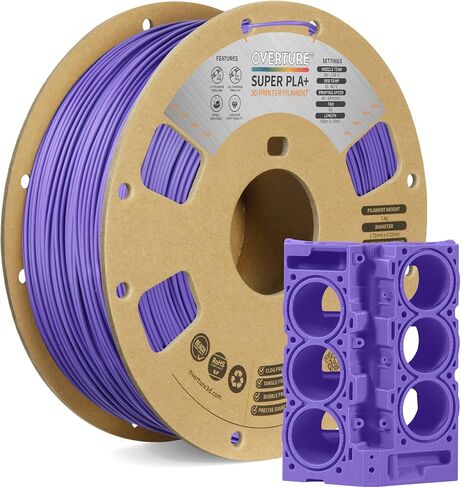 OVERTURE PLA Plus (PLA+) خيوط 1.75 مم، أقوى وأكثر متانة، خيوط طابعة ثلاثية الأبعاد ذات متانة احترافية 1 كجم (2.2 رطل)، دقة عالية +/- 0.02 مم، خالية من التشابك (أسود) in Saudi Arabia