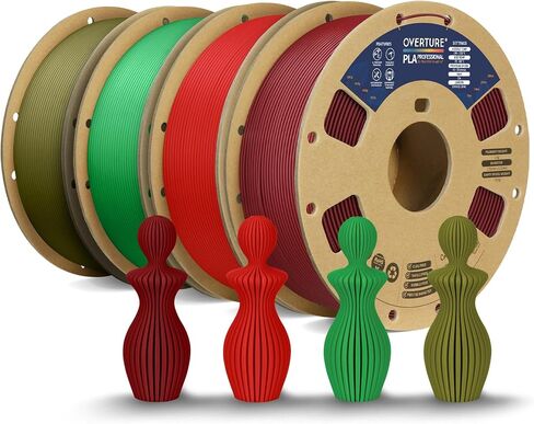 OVERTURE PLA Plus (PLA+) خيوط 1.75 مم، أقوى وأكثر متانة، خيوط طابعة ثلاثية الأبعاد ذات متانة احترافية 1 كجم (2.2 رطل)، دقة عالية +/- 0.02 مم، خالية من التشابك (أسود) in Saudi Arabia