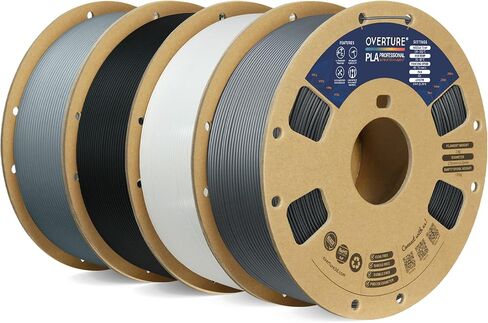 OVERTURE PLA Plus (PLA+) خيوط 1.75 مم، أقوى وأكثر متانة، خيوط طابعة ثلاثية الأبعاد ذات متانة احترافية 1 كجم (2.2 رطل)، دقة عالية +/- 0.02 مم، خالية من التشابك (أسود) in Saudi Arabia
