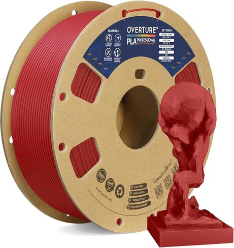 OVERTURE PLA Plus (PLA+) خيوط 1.75 مم، أقوى وأكثر متانة، خيوط طابعة ثلاثية الأبعاد ذات متانة احترافية 1 كجم (2.2 رطل)، دقة عالية +/- 0.02 مم، خالية من التشابك (أسود) in Saudi Arabia