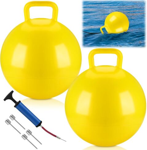RoundFunny 2 Pcs Buoys Floats 20'' Inflatable Slalom Buoys for Docking 1 Inflatable Kit 1 Self-Adhesive Repair Allowance Large Boat Bumpers for Marine Fishing Yachts Raft in Kuwait