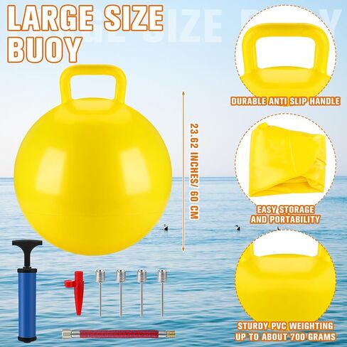 RoundFunny 2 Pcs Buoys Floats 20'' Inflatable Slalom Buoys for Docking 1 Inflatable Kit 1 Self-Adhesive Repair Allowance Large Boat Bumpers for Marine Fishing Yachts Raft in Kuwait