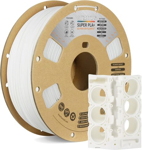 OVERTURE PLA Plus (PLA+) خيوط 1.75 مم، أقوى وأكثر متانة، خيوط طابعة ثلاثية الأبعاد ذات متانة احترافية 1 كجم (2.2 رطل)، دقة عالية +/- 0.02 مم، خالية من التشابك (أسود) in Saudi Arabia