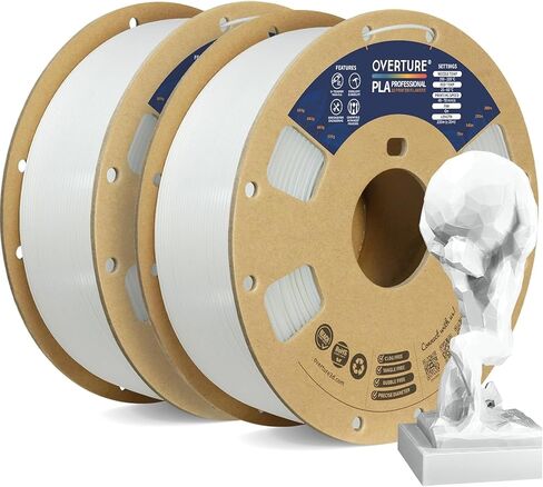 OVERTURE PLA Plus (PLA+) خيوط 1.75 مم، أقوى وأكثر متانة، خيوط طابعة ثلاثية الأبعاد ذات متانة احترافية 1 كجم (2.2 رطل)، دقة عالية +/- 0.02 مم، خالية من التشابك (أسود) in Saudi Arabia