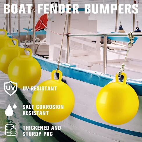 RoundFunny 2 Pcs Buoys Floats 20'' Inflatable Slalom Buoys for Docking 1 Inflatable Kit 1 Self-Adhesive Repair Allowance Large Boat Bumpers for Marine Fishing Yachts Raft in Kuwait