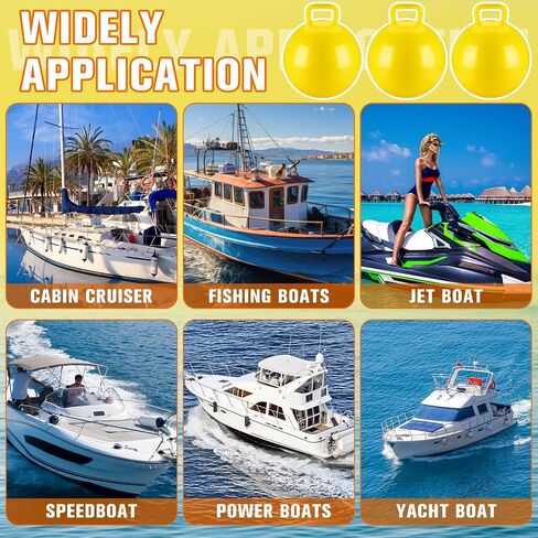 RoundFunny 2 Pcs Buoys Floats 20'' Inflatable Slalom Buoys for Docking 1 Inflatable Kit 1 Self-Adhesive Repair Allowance Large Boat Bumpers for Marine Fishing Yachts Raft in Kuwait