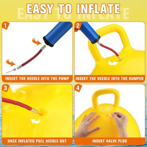 RoundFunny 2 Pcs Buoys Floats 20'' Inflatable Slalom Buoys for Docking 1 Inflatable Kit 1 Self-Adhesive Repair Allowance Large Boat Bumpers for Marine Fishing Yachts Raft in Kuwait