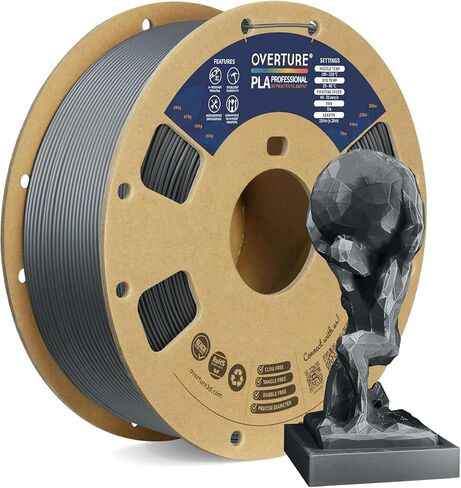 OVERTURE PLA Plus (PLA+) خيوط 1.75 مم، أقوى وأكثر متانة، خيوط طابعة ثلاثية الأبعاد ذات متانة احترافية 1 كجم (2.2 رطل)، دقة عالية +/- 0.02 مم، خالية من التشابك (أسود) in Saudi Arabia
