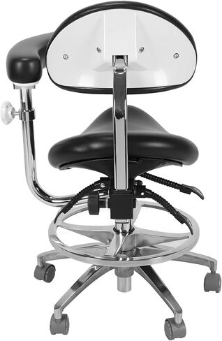 Saddle Rolling Stool with Armrest & Wheels Comfortable Dental Mobile Saddle Chair with Back Support for Dentist Salon Tattoo in Kuwait