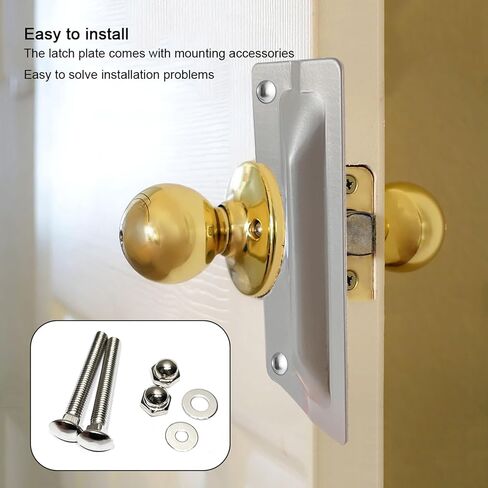 Latch Guard Plate Cover – Protect Against Forced Entry, Steel Latch Guard Plate Cover for Out-Swinging Doors, Latch Shield, Front Door Security Device, Easy to Install, 3 in. x 7 in in Kuwait