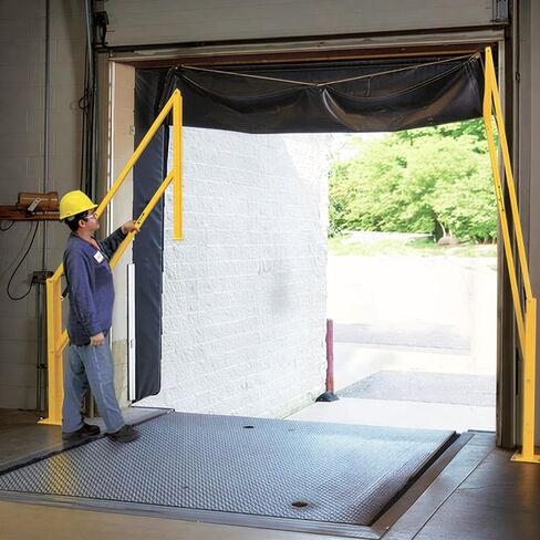 Wesiti Loading 8ft Folding Dock Double Safety Gate, Fall Hazard Protection for Warehouse Unloading Area Truck Dock Guardrail(8.42 x 3.5 ft) in Kuwait