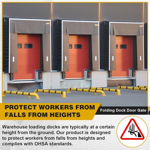 Wesiti Loading 8ft Folding Dock Double Safety Gate, Fall Hazard Protection for Warehouse Unloading Area Truck Dock Guardrail(8.42 x 3.5 ft) in Kuwait