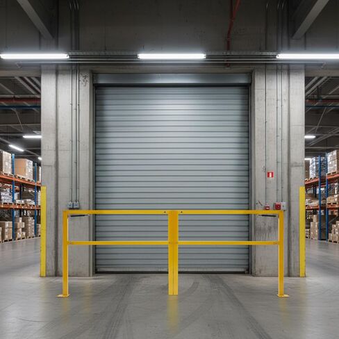 Wesiti Loading 8ft Folding Dock Double Safety Gate, Fall Hazard Protection for Warehouse Unloading Area Truck Dock Guardrail(8.42 x 3.5 ft) in Kuwait