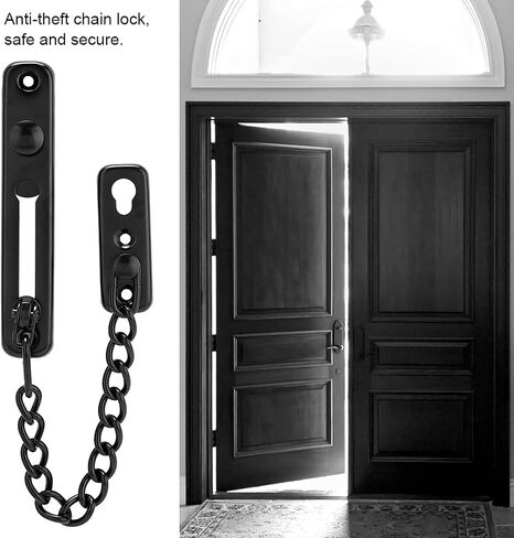 Security Door Chain Lock Heavy Duty Stainless Steel Latch Guard for Home, Apartment, Hotel, 7.7 inch Chain Length in Kuwait