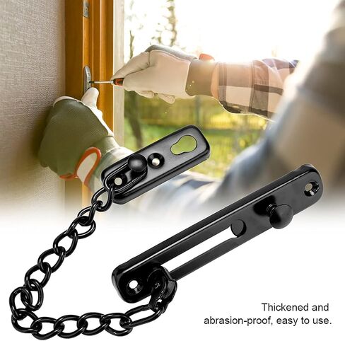 Security Door Chain Lock Heavy Duty Stainless Steel Latch Guard for Home, Apartment, Hotel, 7.7 inch Chain Length in Kuwait