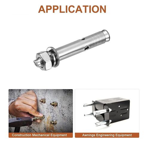 NACX M10 x 120mm Expansion Bolts, 304 Stainless Steel External Hex Expansion Screw Bolt Sleeve Anchor Fastener, 2Pcs in Kuwait