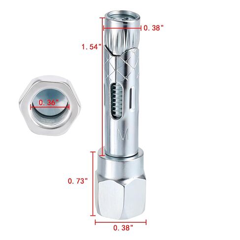 25 Pcs M10x40mm Metal Expansion Bolts, Carbon Steel Zinc Plated Anchors with #14 Socket, Heavy Duty Wall Fasteners for Concrete Brick Stone in Kuwait