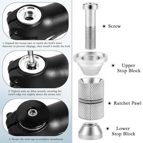 Bike Headset Expander Screw, 28.6mm Expansion Bolt, Carbon Fork Stem Compressor Plug Accessory for Road Bike in Kuwait