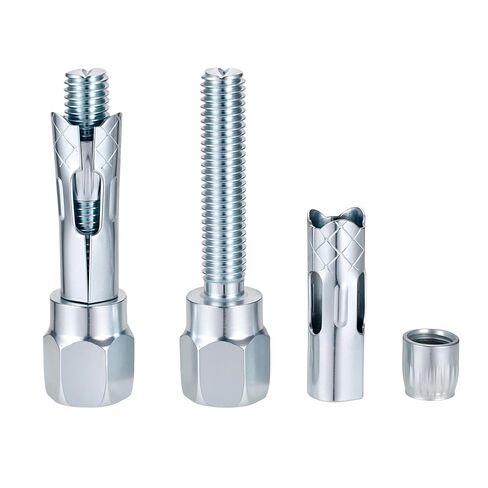 25 Pcs M10x40mm Metal Expansion Bolts, Carbon Steel Zinc Plated Anchors with #14 Socket, Heavy Duty Wall Fasteners for Concrete Brick Stone in Kuwait