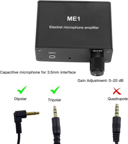 Microphone Preamp, Electret Microphone Amp, Adjustable Gain 0-20db Sound Amplifier, Audio, Microphone Preamplifier for Podcast, Livestream, Broadcasting in Kuwait